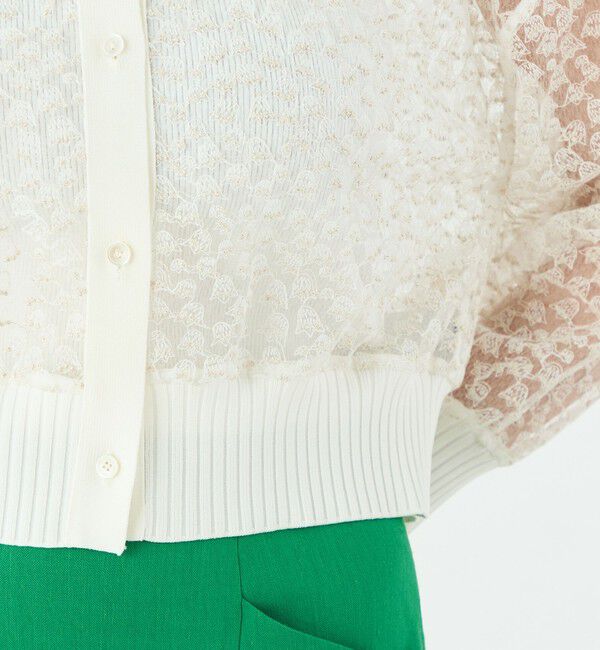 Ballsey「チュールエンブロイダリー レースショートカーディガン」|カーディガン|
