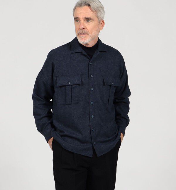 TOMORROWLAND MENS「【別注】GUY ROVER ポリエステルウール オーバーシャツ」|ブルゾン・スタジャン|