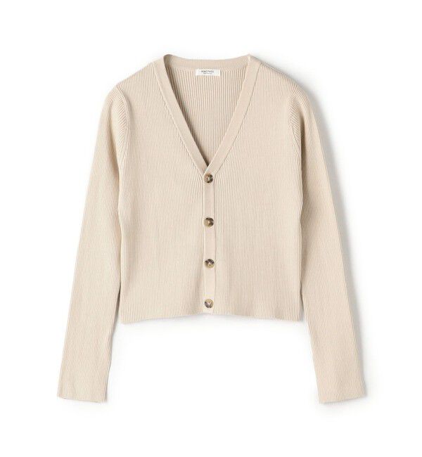 MACPHEE「コットンリブ Vネックカーディガン」|カーディガン|41 ライトベージュ