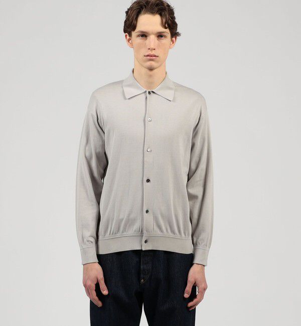 TOMORROWLAND MENS「TOMORROWLAND tricot ギザコットン ポロカラーカーディガン」|カーディガン|