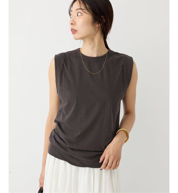 IENA「《追加》ATON/エイトン FRESCA SINGLE JERSEY ノースリーブ」|Tシャツ・カットソー|