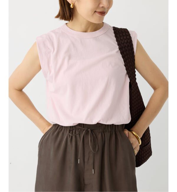 IENA「《追加》ATON/エイトン FRESCA SINGLE JERSEY ノースリーブ」|Tシャツ・カットソー|