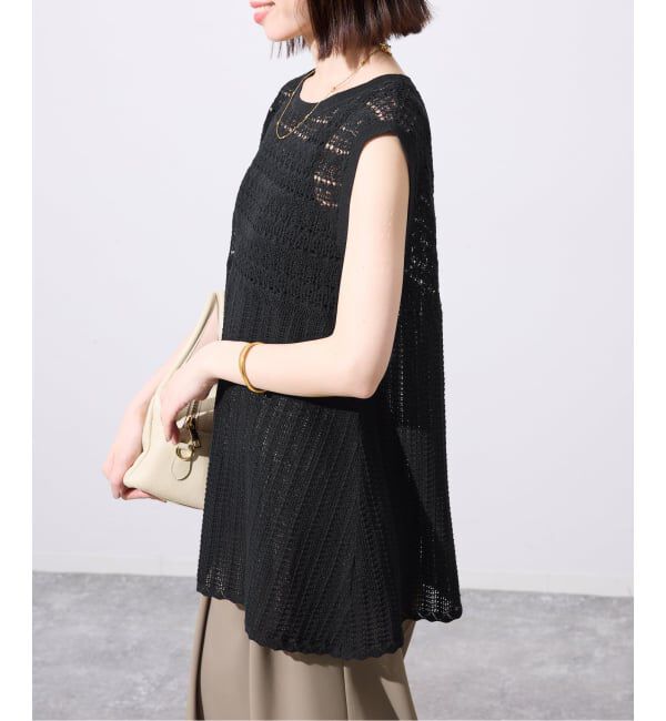 SLOBE IENA「《シリーズあり/予約》レース編みノースリーブニット」|ニット・セーター|