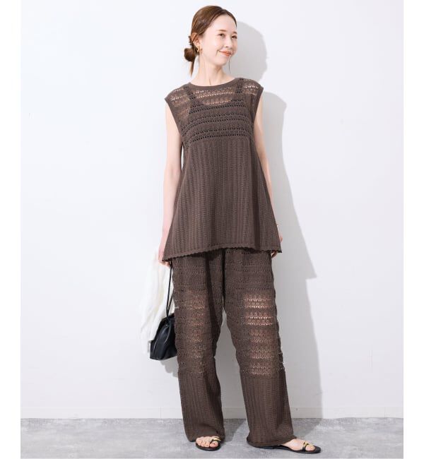 SLOBE IENA「《シリーズあり/予約》レース編みノースリーブニット」|ニット・セーター|