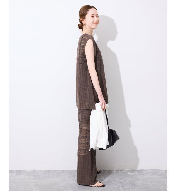 SLOBE IENA「《シリーズあり/予約》レース編みノースリーブニット」|ニット・セーター|