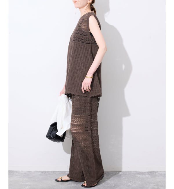 SLOBE IENA「《シリーズあり/予約》レース編みノースリーブニット」|ニット・セーター|