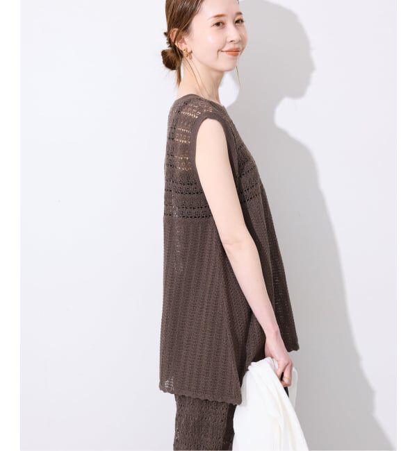 SLOBE IENA「《シリーズあり/予約》レース編みノースリーブニット」|ニット・セーター|