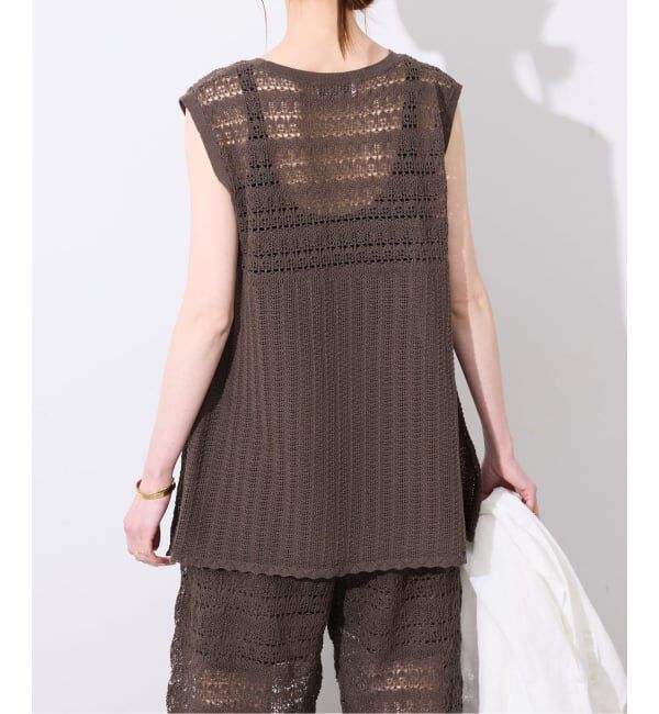 SLOBE IENA「《シリーズあり/予約》レース編みノースリーブニット」|ニット・セーター|
