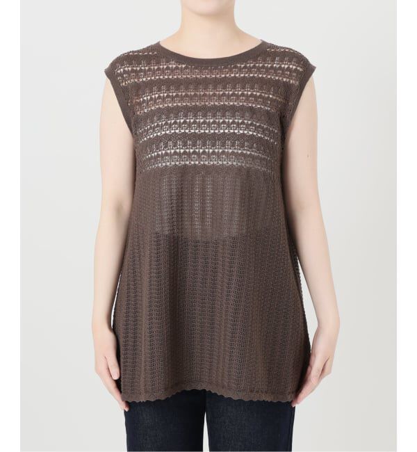 SLOBE IENA「《シリーズあり/予約》レース編みノースリーブニット」|ニット・セーター|