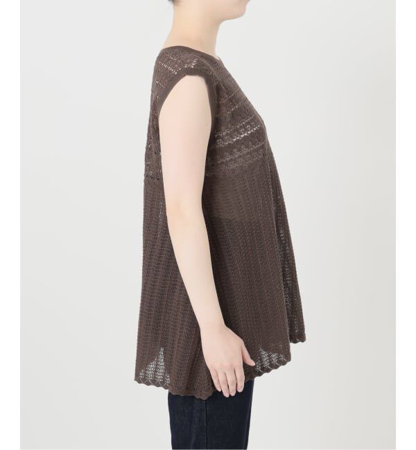 SLOBE IENA「《シリーズあり/予約》レース編みノースリーブニット」|ニット・セーター|