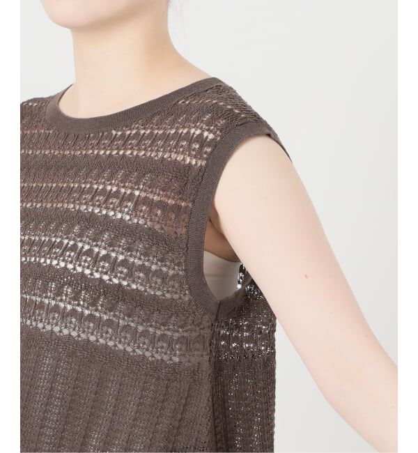 SLOBE IENA「《シリーズあり/予約》レース編みノースリーブニット」|ニット・セーター|