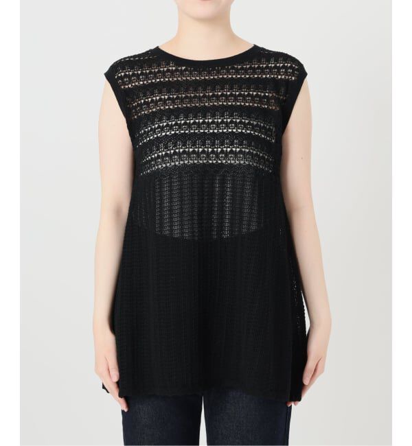 SLOBE IENA「《シリーズあり/予約》レース編みノースリーブニット」|ニット・セーター|