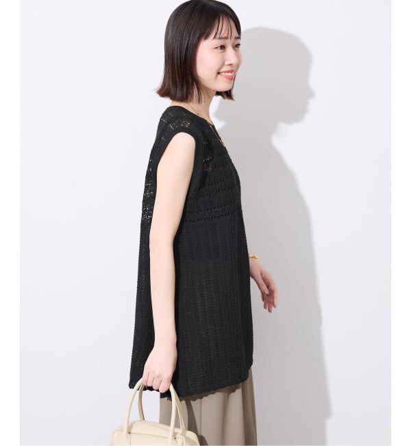 SLOBE IENA「《シリーズあり/予約》レース編みノースリーブニット」|ニット・セーター|