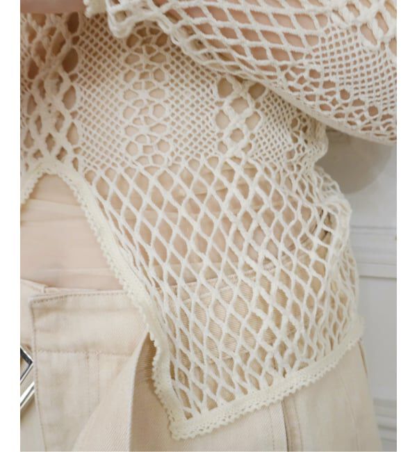 IENA LA BOUCLE「EUCHRONIA ユークロニア stretch lace long sleeve tee 261801」|Tシャツ・カットソー|