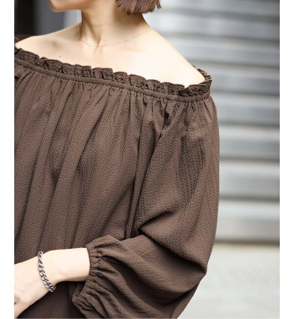 IENA「《予約》サッカーオフショルブラウス」|シャツ・ブラウス|