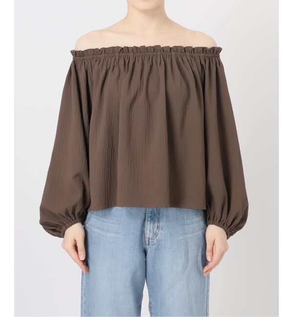 IENA「《予約》サッカーオフショルブラウス」|シャツ・ブラウス|