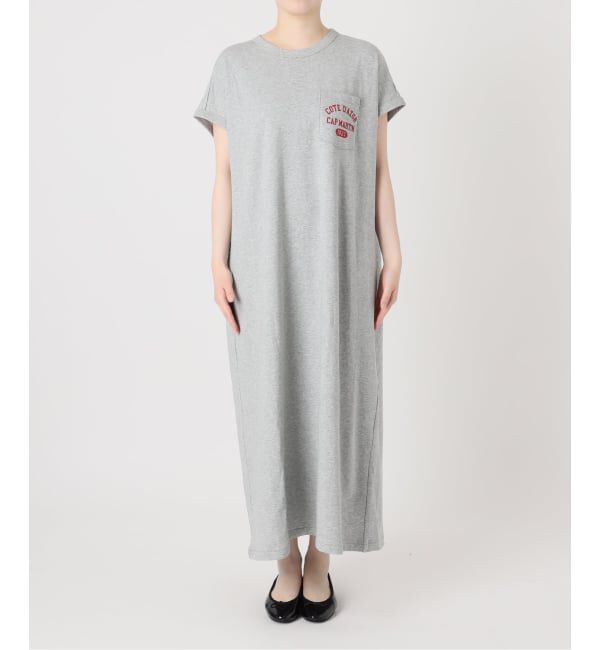 IENA「《予約》BLACK ミニ裏毛ロングワンピース」|ワンピース|