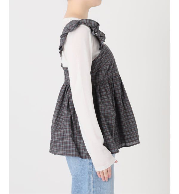 IENA「《予約》BLACK チェックキャミブラウス」|シャツ・ブラウス|