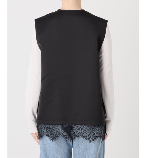 IENA「《予約》BLACK Vネックノースリーブブラウス」|シャツ・ブラウス|