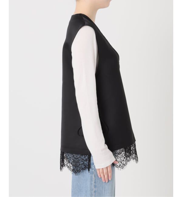 IENA「《予約》BLACK Vネックノースリーブブラウス」|シャツ・ブラウス|