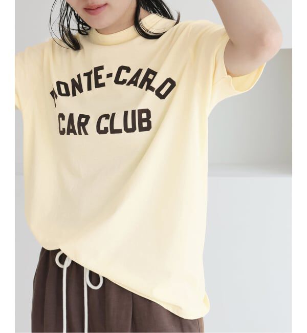 IENA「《予約》BLACK フロッキーロゴプリントTシャツ」|Tシャツ・カットソー|