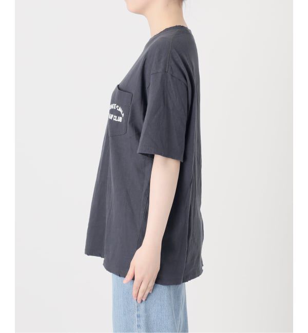 IENA「《予約》BLACK ポケット付きプリントTシャツ」|Tシャツ・カットソー|