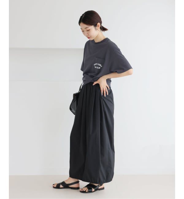 IENA「《予約》BLACK ポケット付きプリントTシャツ」|Tシャツ・カットソー|