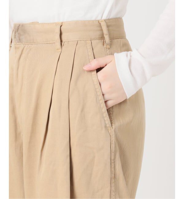 IENA「《予約》BLACK ワイドチノパンツ」|チノ|