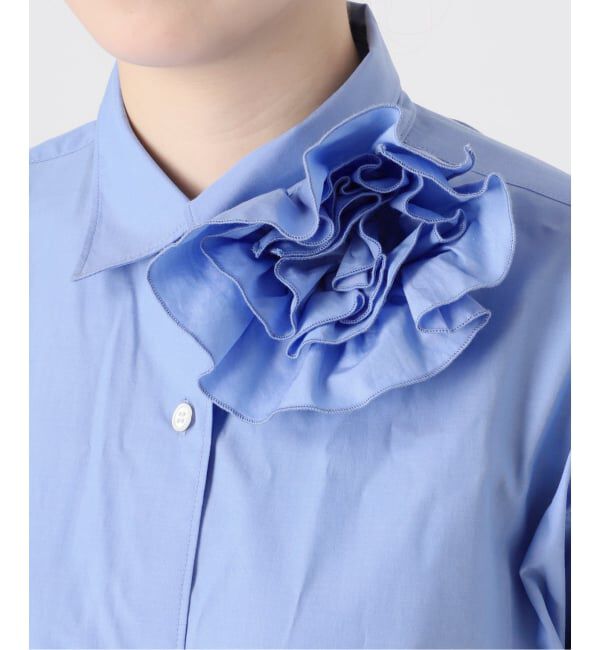 IENA「《予約》BLACK コサージュ付きシャツ」|シャツ・ブラウス|