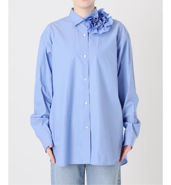 IENA「《予約》BLACK コサージュ付きシャツ」|シャツ・ブラウス|