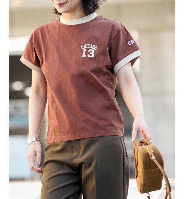 JOURNAL STANDARD「《予約》別注【CHAMPION/チャンピオン】16/1 Jersey Ringer TEE」|Tシャツ・カットソー|ブラウン
