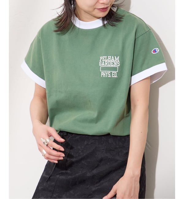 JOURNAL STANDARD「《予約》別注【CHAMPION/チャンピオン】16/1 Jersey Ringer TEE」|Tシャツ・カットソー|グリーン