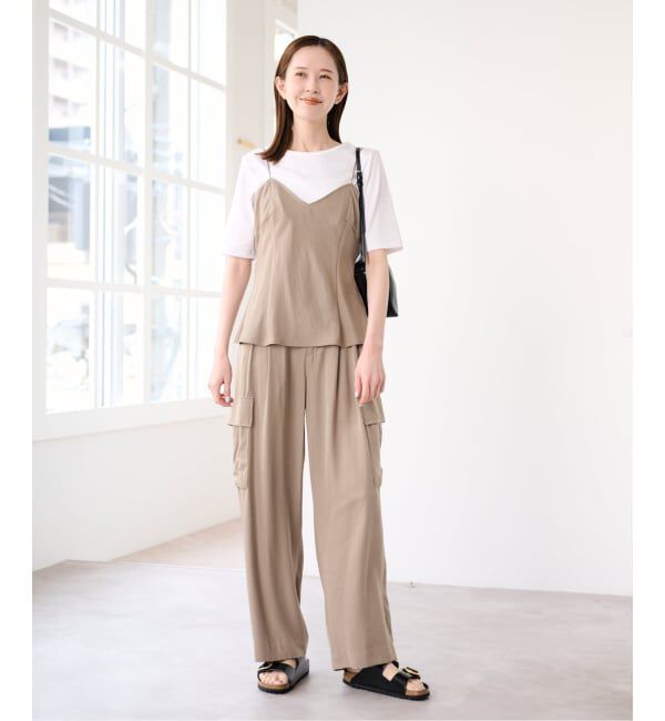 U by SPICK&SPAN「フェードサテンスリットキャミ」|キャミソール|