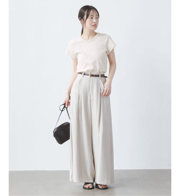 NOBLE「《追加予約・WEB限定カラー》スビンコットンスムースコンパクトTシャツ2」|Tシャツ・カットソー|