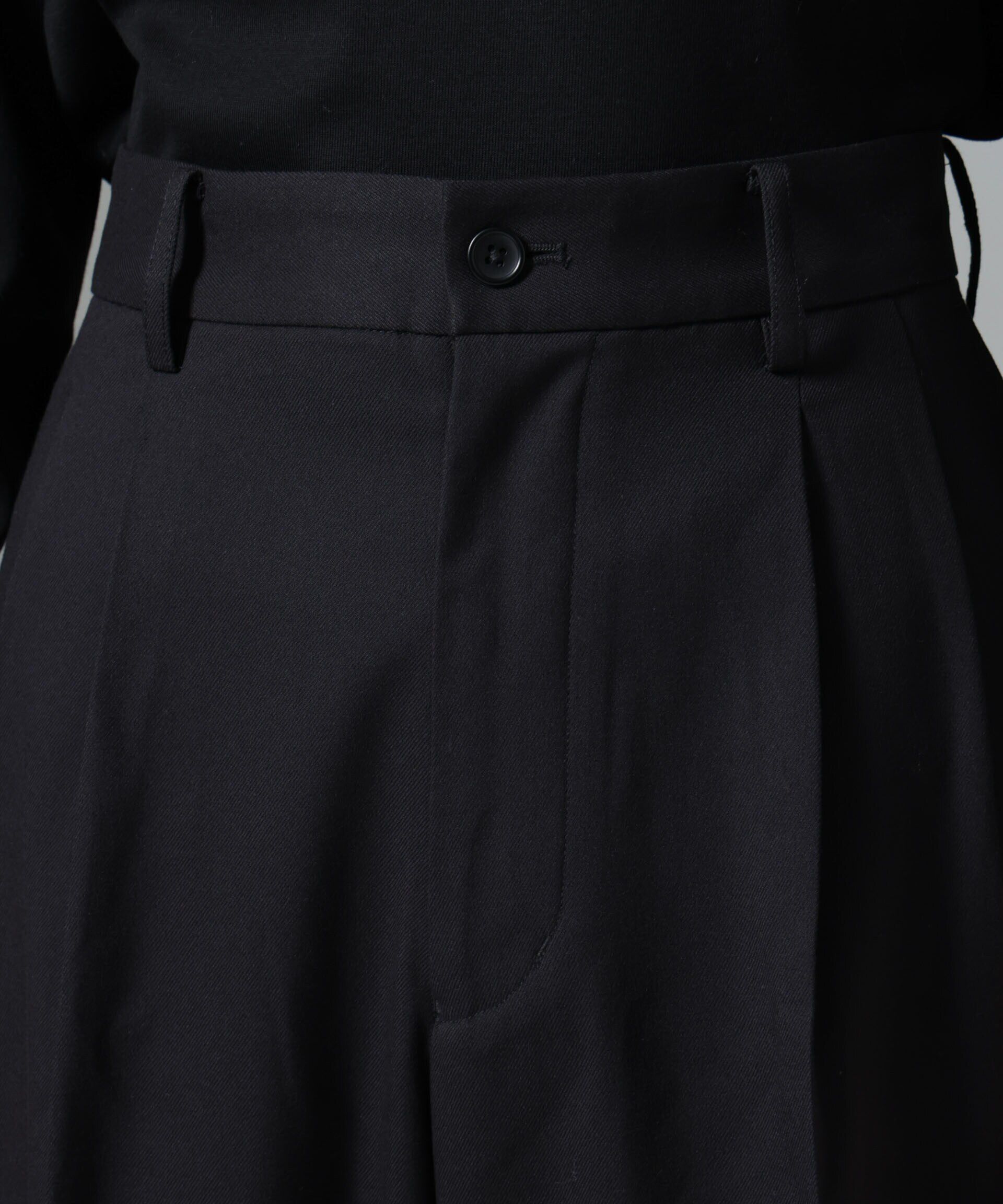 nano･universe「微起毛ワイドテーパードパンツ」|チノ|