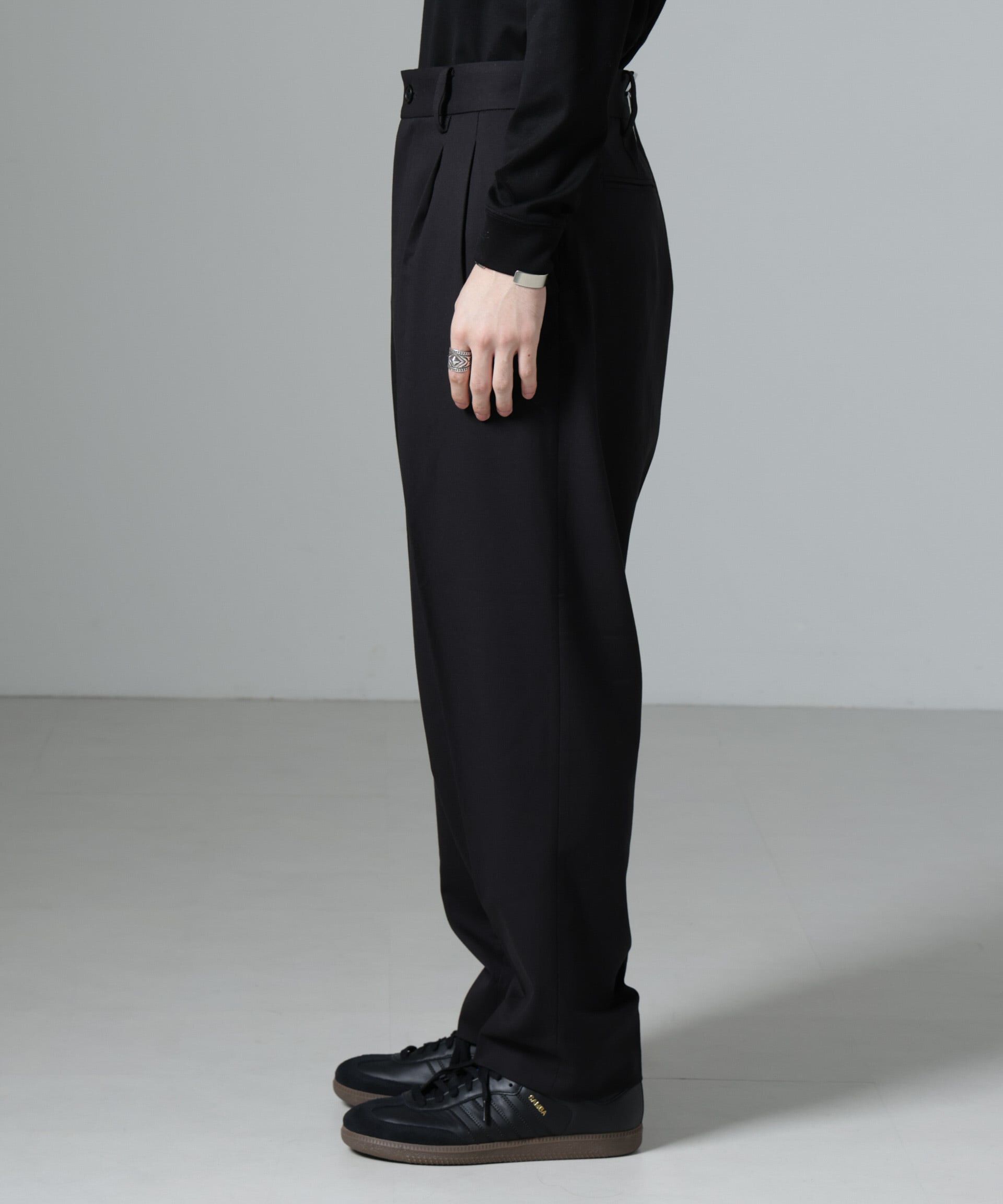 nano･universe「微起毛ワイドテーパードパンツ」|チノ|