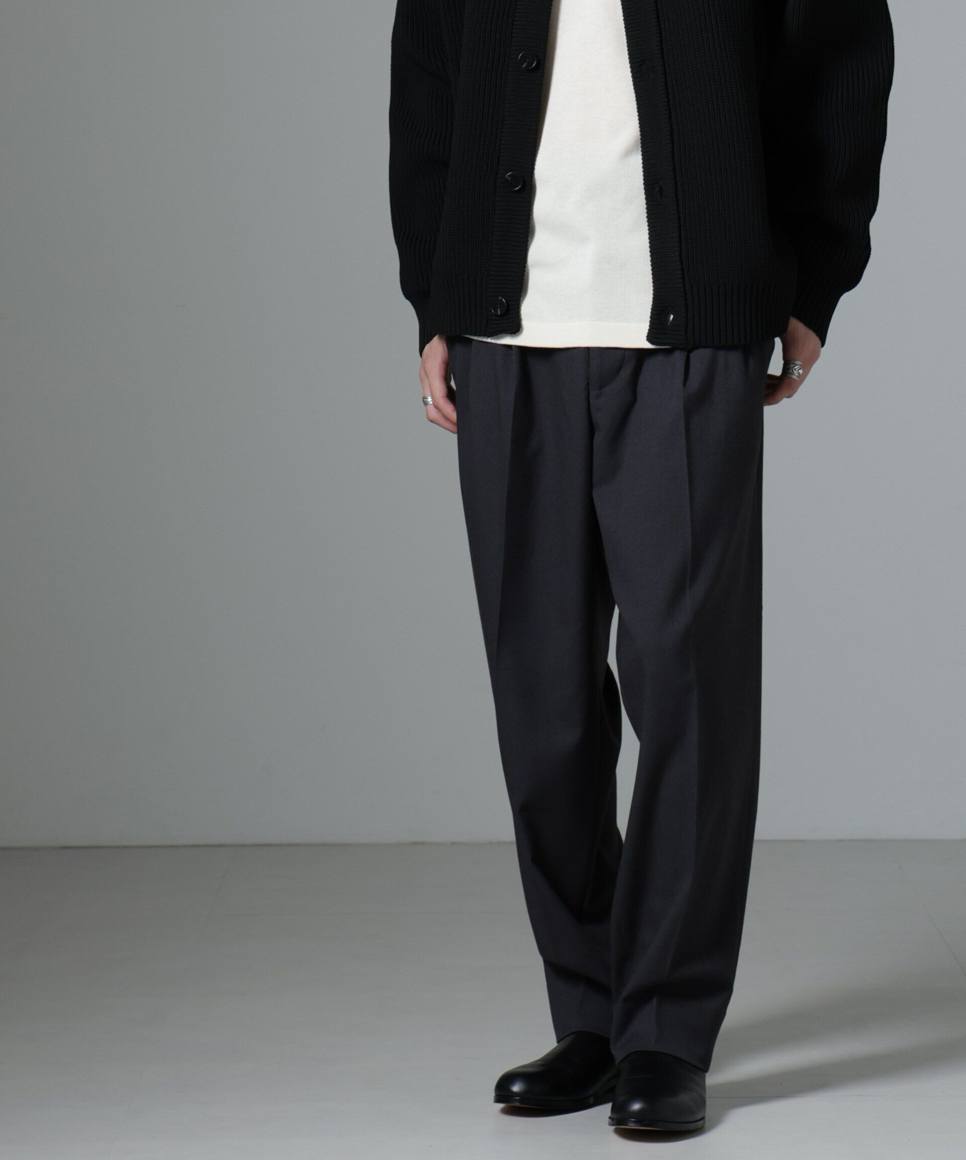 nano･universe「微起毛ワイドテーパードパンツ」|チノ|