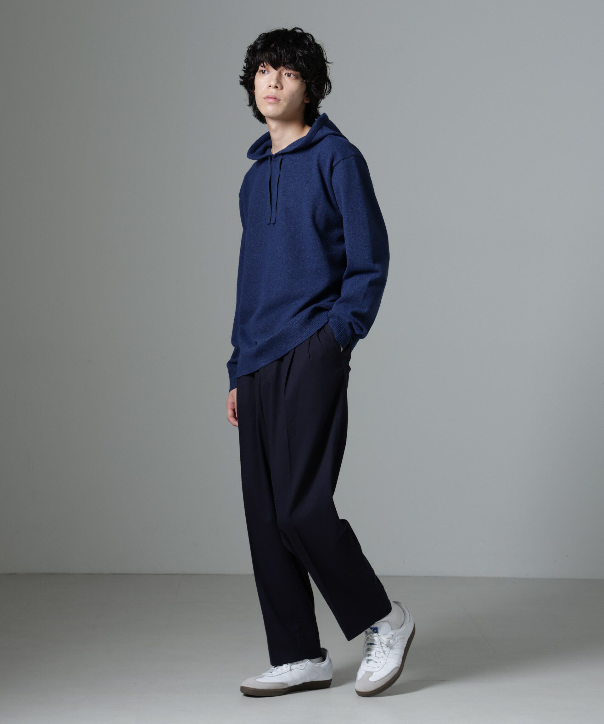 nano･universe「微起毛ワイドテーパードパンツ」|チノ|