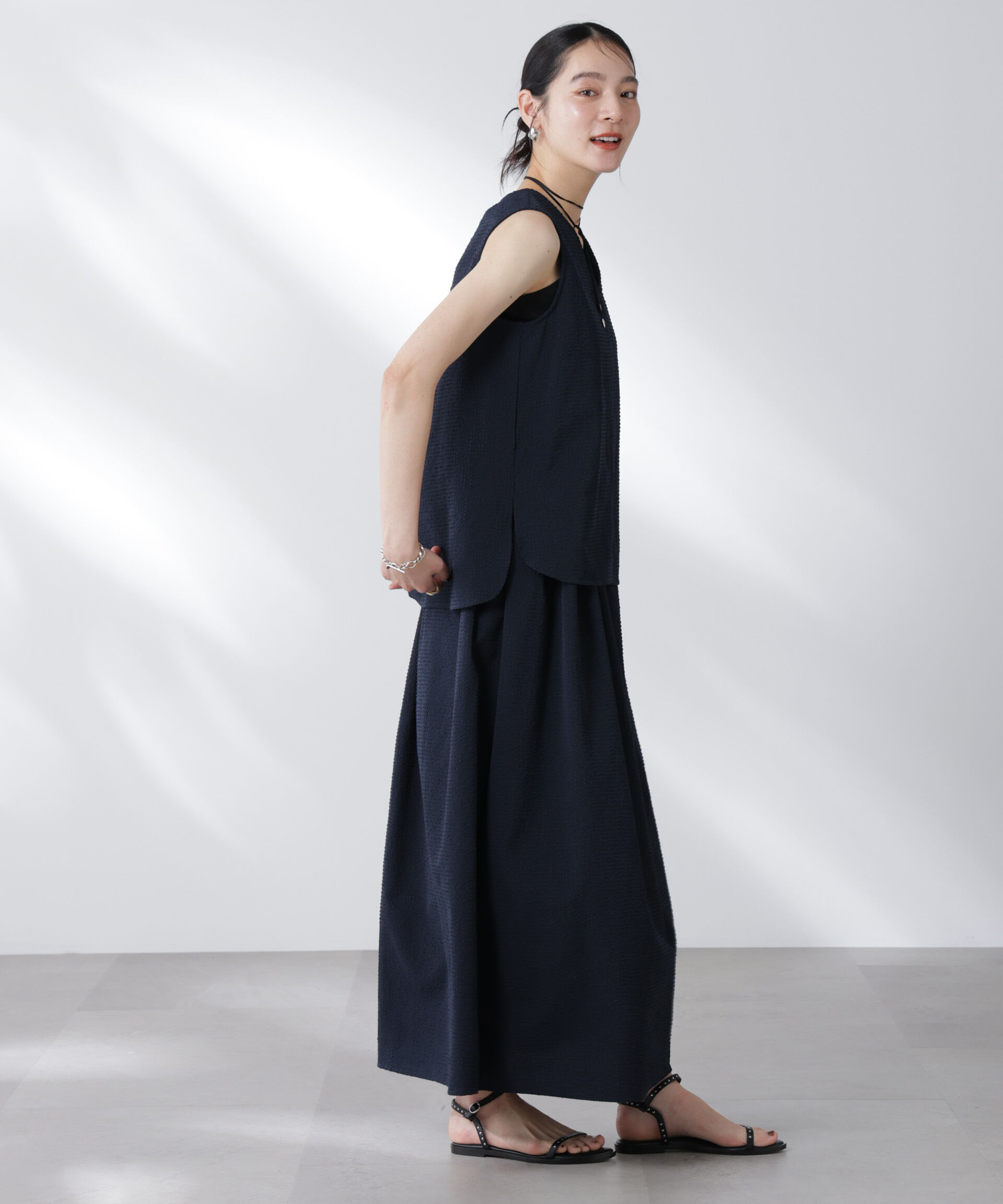 nano･universe「サッカーブラウス&times;スカートセットアップ」|ワンピース|