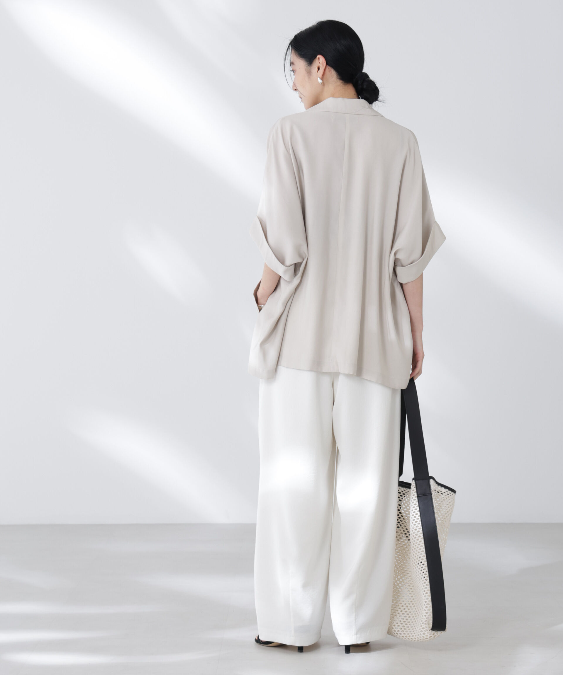 nano･universe「ハーフスリーブラフジャケット」|テーラードジャケット|