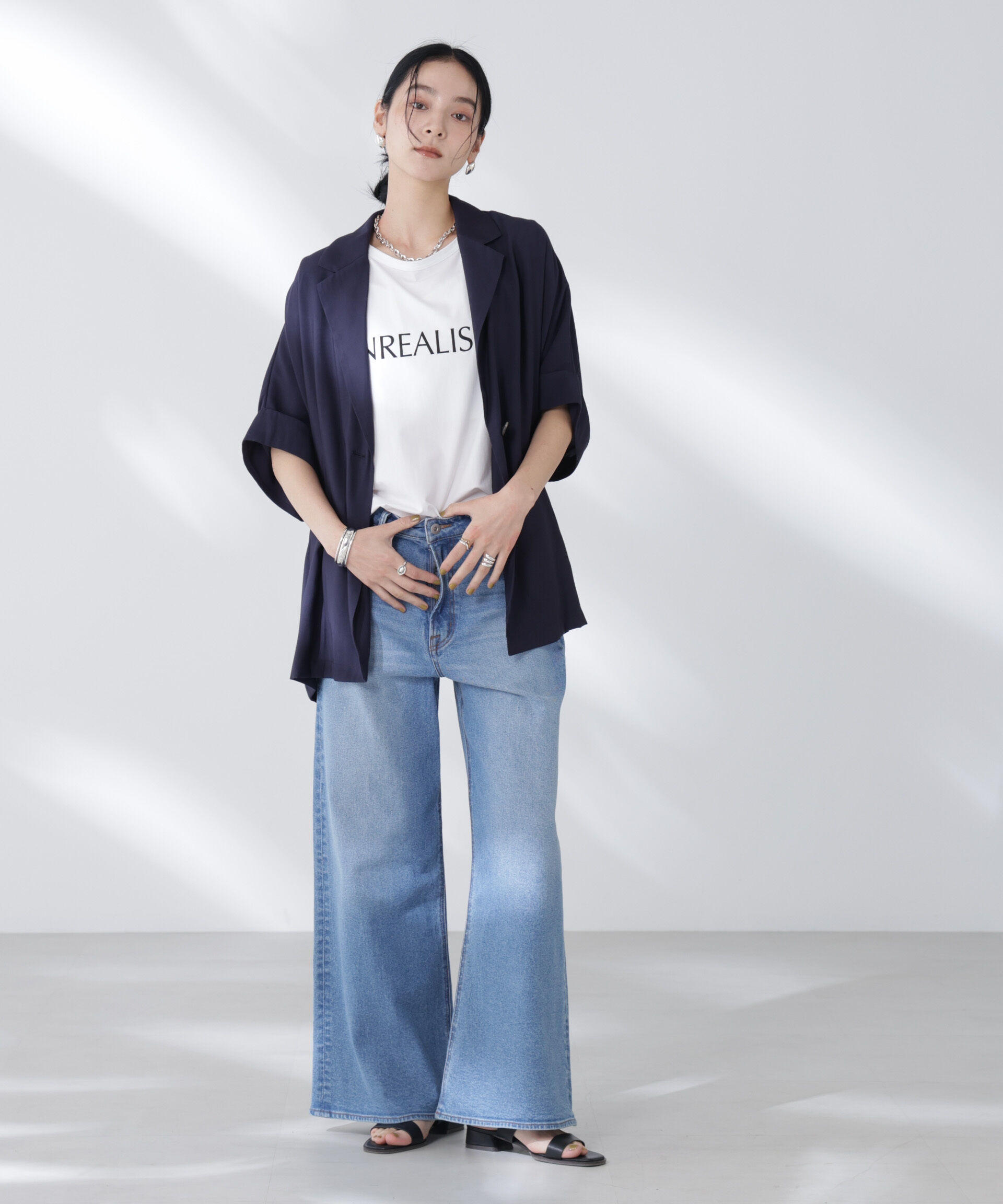 nano･universe「ハーフスリーブラフジャケット」|テーラードジャケット|