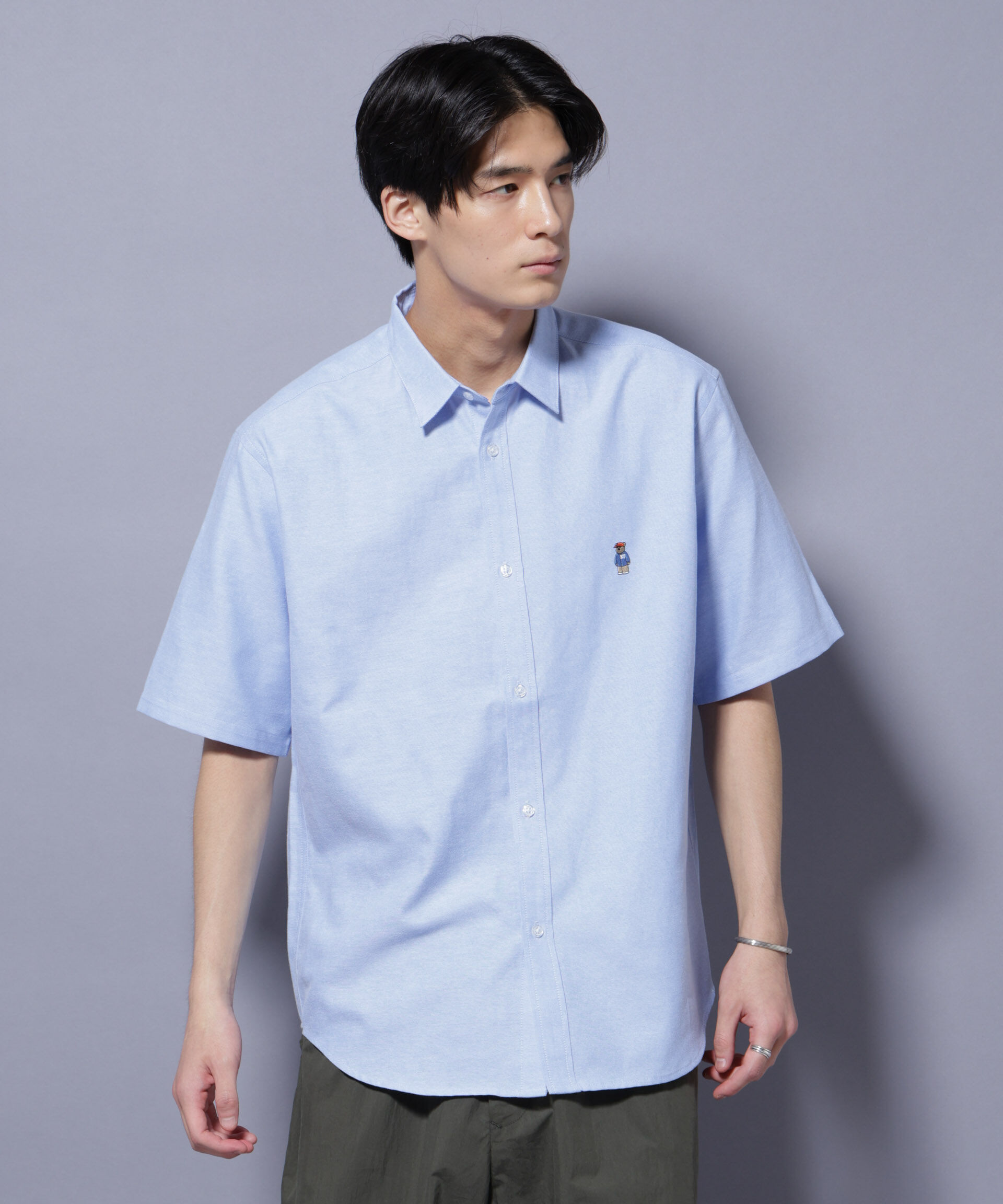 nano･universe「ナノベアワンポイントシャツ半袖」|シャツ・ブラウス|サックス5