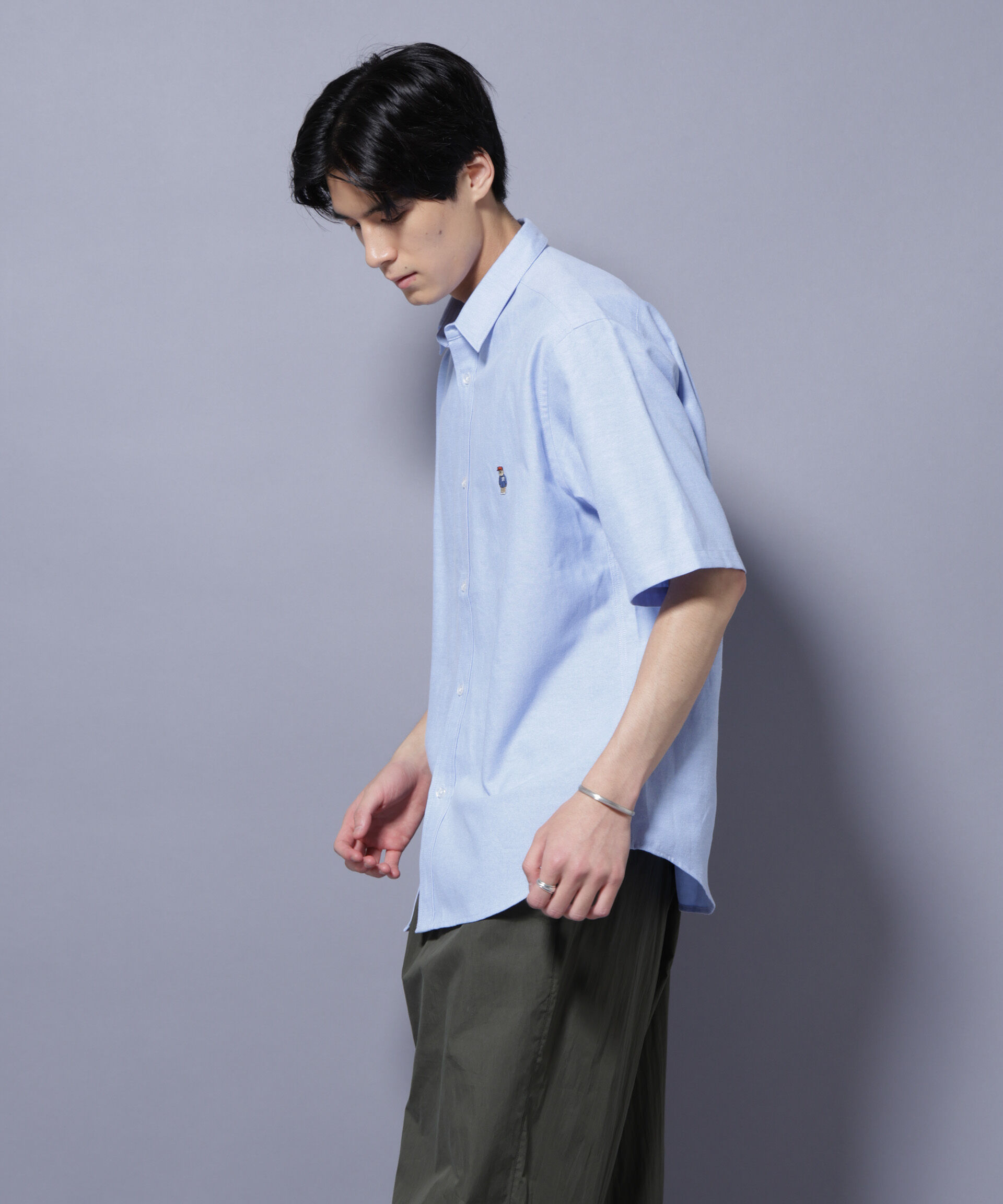 nano･universe「ナノベアワンポイントシャツ半袖」|シャツ・ブラウス|