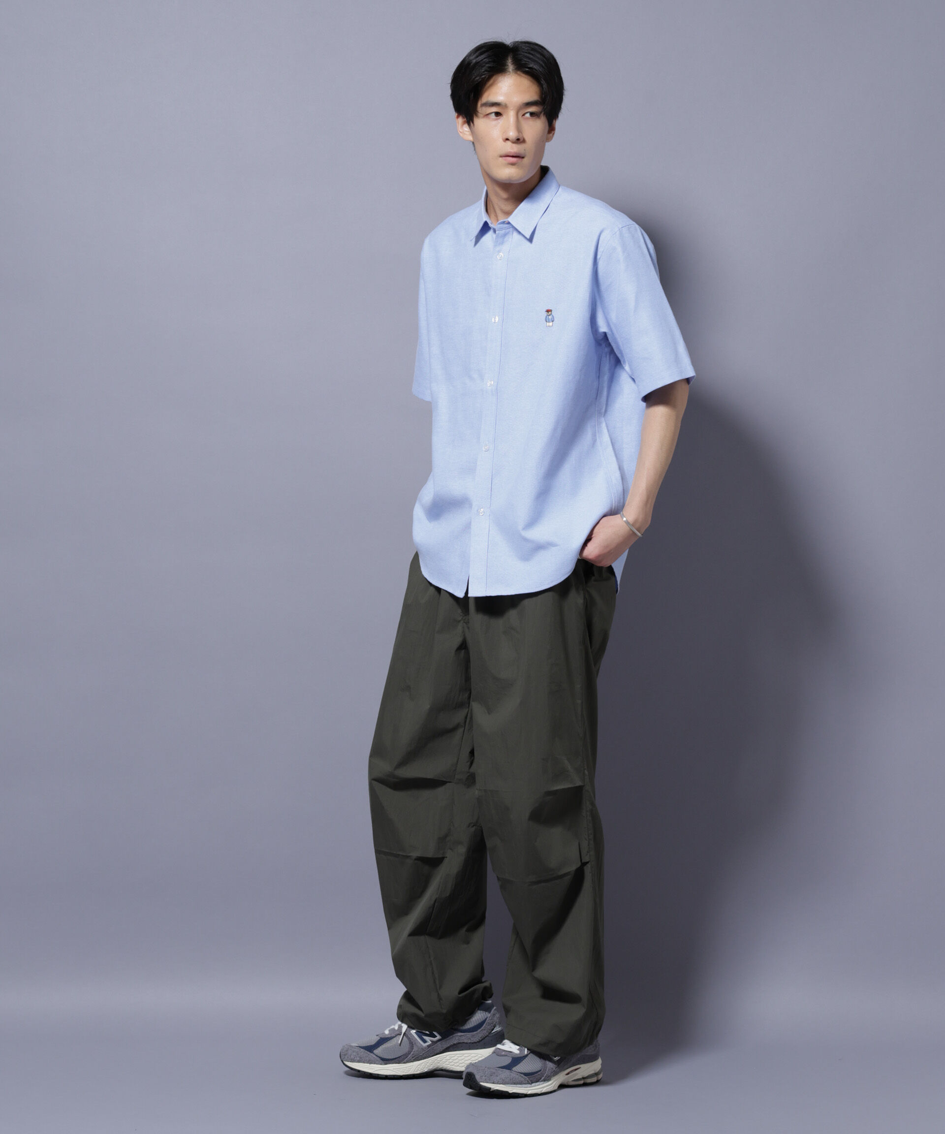 nano･universe「ナノベアワンポイントシャツ半袖」|シャツ・ブラウス|