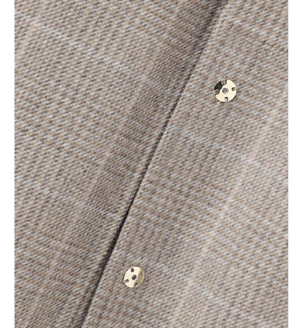 自由区「【カタログ掲載】ウールリバーチェック柄ノーカラー コート」|ノーカラーコート|