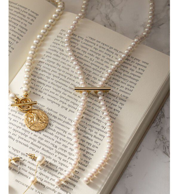 23区「【VERY掲載】クリップ パール ラリエット ネックレス」|ネックレス|ゴールド系