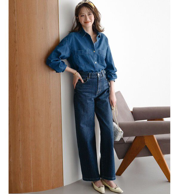 23区「【滝沢眞規子さん着用/VERY・Oggi掲載】23区DENIM ストレッチ ワイドパンツ」|デニム|