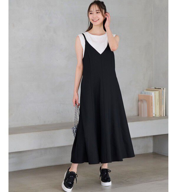 any SiS「【洗える】フレアキャミソール ワンピース」|ワンピース|ブラック