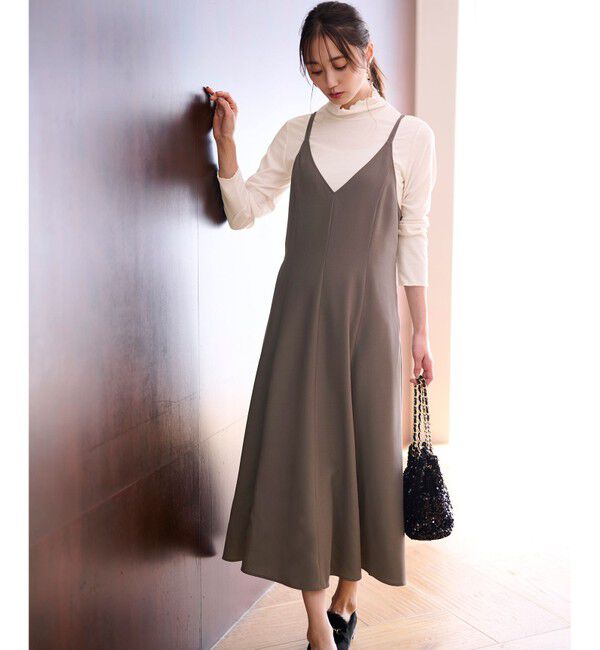 any SiS「【洗える】フレアキャミソール ワンピース」|ワンピース|モカグレー