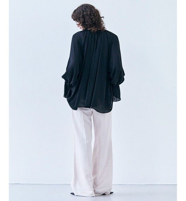 BEIGE,「【洗える】MUSCARI / ソフトシルクキャンディースリーブブラウス」|シャツ・ブラウス|